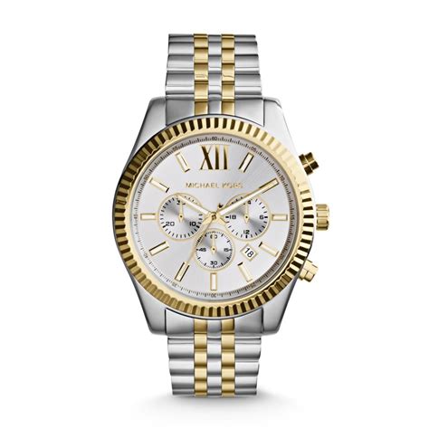 michael kors oversized lexington two tone watch|Michael Kors lexington watch women.